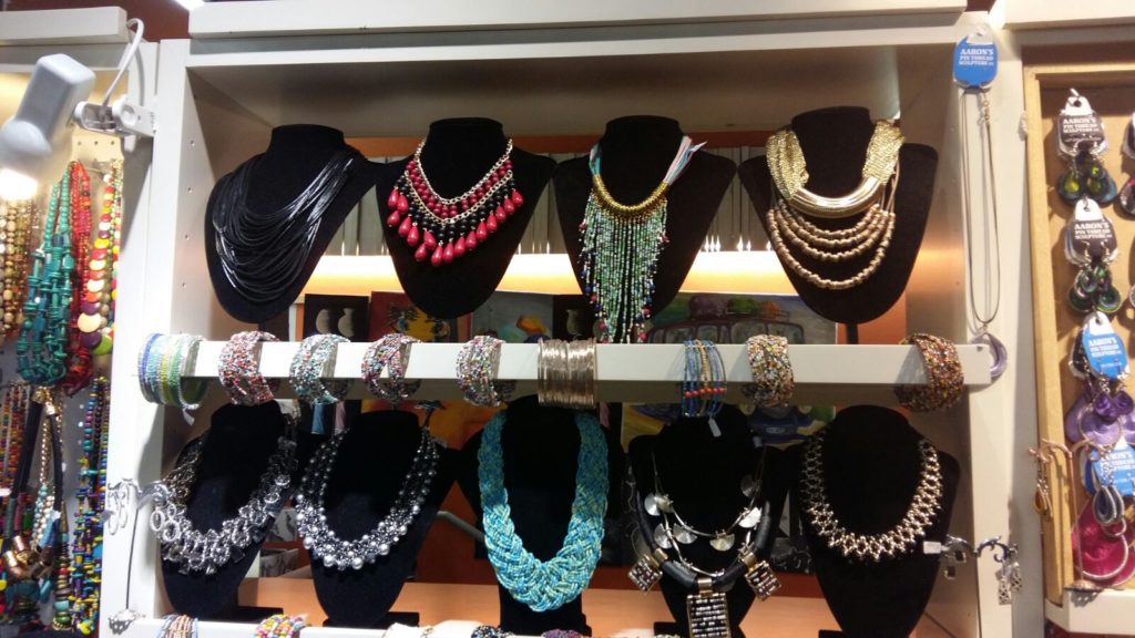 Display of Colorful Necklaces